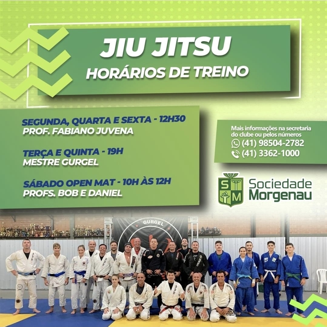 Você sabia que aqui na Sociedade Morgenau temos aula de Jiu Jitsu?